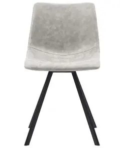 vidaXL 9 Piece Dining Set Light Grey Faux Leather