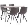 vidaXL 5 Piece Dining Set Brown Faux Leather vidaXL 5 Piece Dining Set Brown Faux Leather