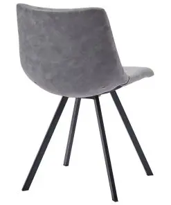 vidaXL 5 Piece Dining Set Grey Faux Leather