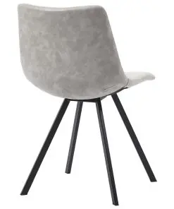 vidaXL 5 Piece Dining Set Light Grey Faux Leather