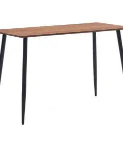 vidaXL 5 Piece Dining Set Cognac Faux Leather