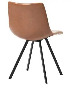 vidaXL 5 Piece Dining Set Cognac Faux Leather