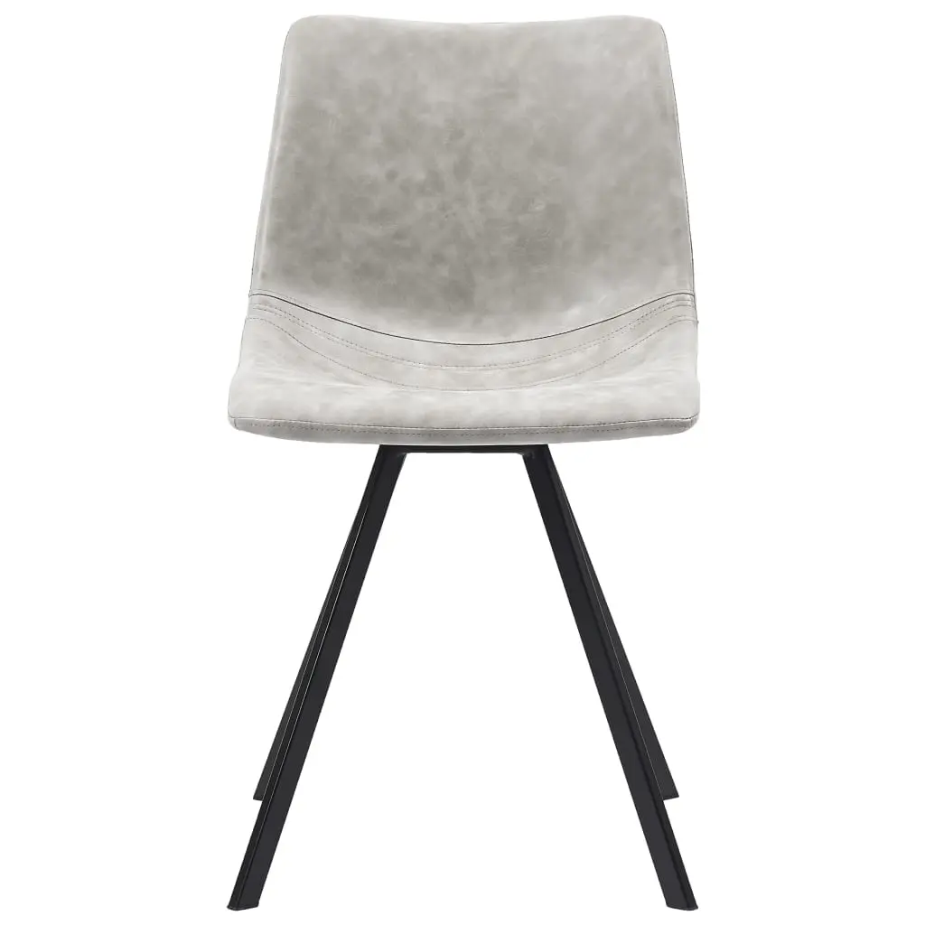 vidaXL 5 Piece Dining Set Light Grey Faux Leather