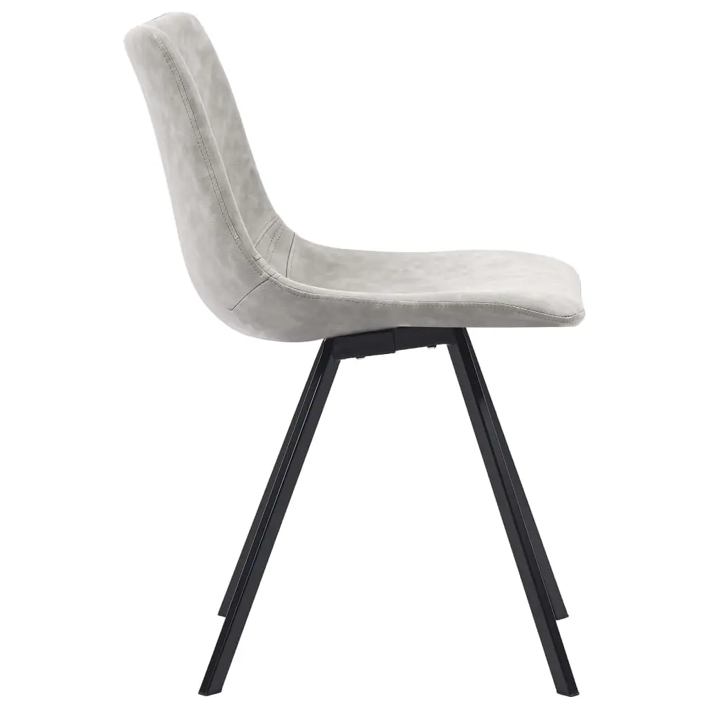 vidaXL 5 Piece Dining Set Light Grey Faux Leather