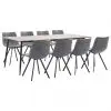 vidaXL 9 Piece Dining Set Grey Faux Leather vidaXL 9 Piece Dining Set Grey Faux Leather