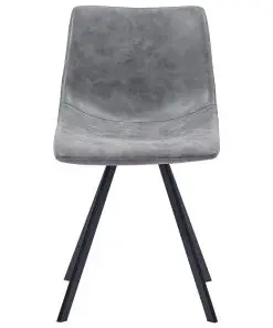 vidaXL 9 Piece Dining Set Grey Faux Leather