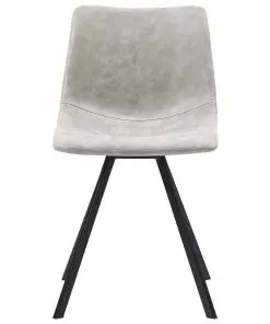 vidaXL 9 Piece Dining Set Light Grey Faux Leather