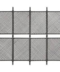 vidaXL 4-Panel Room Divider Poly Rattan Brown 240×200 cm