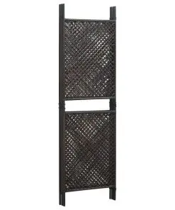 vidaXL 4-Panel Room Divider Poly Rattan Brown 240×200 cm