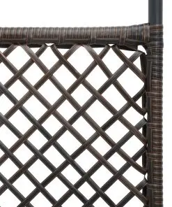 vidaXL 4-Panel Room Divider Poly Rattan Brown 240×200 cm