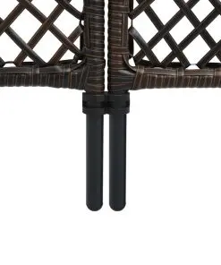 vidaXL 4-Panel Room Divider Poly Rattan Brown 240×200 cm