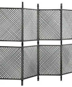 vidaXL 4-Panel Room Divider Poly Rattan Anthracite 240×200 cm