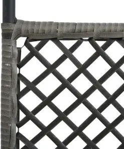 vidaXL 4-Panel Room Divider Poly Rattan Anthracite 240×200 cm