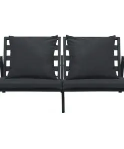 vidaXL Garden 2-Seater Sofa with Cushions Dark Grey Aluminium