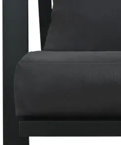 vidaXL Garden 2-Seater Sofa with Cushions Dark Grey Aluminium