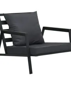 vidaXL Garden Sofa with Cushions Dark Grey Aluminium