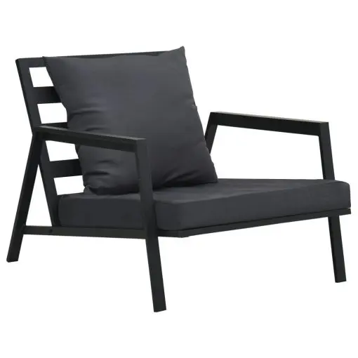 vidaXL Garden Sofa with Cushions Dark Grey Aluminium
