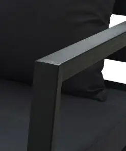 vidaXL Garden Sofa with Cushions Dark Grey Aluminium
