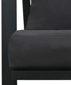 vidaXL Garden Sofa with Cushions Dark Grey Aluminium
