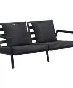 vidaXL 4 Piece Garden Lounge Set with Cushions Aluminium Dark Grey