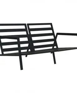 vidaXL 4 Piece Garden Lounge Set with Cushions Aluminium Dark Grey