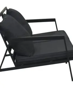 vidaXL 4 Piece Garden Lounge Set with Cushions Aluminium Dark Grey