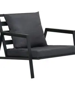 vidaXL 4 Piece Garden Lounge Set with Cushions Aluminium Dark Grey