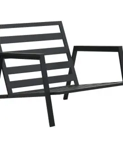 vidaXL 4 Piece Garden Lounge Set with Cushions Aluminium Dark Grey