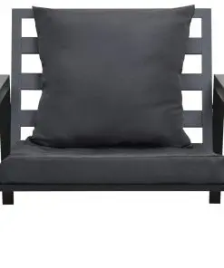 vidaXL 4 Piece Garden Lounge Set with Cushions Aluminium Dark Grey