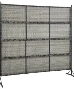 vidaXL Room Divider Poly Rattan Anthracite 175×180 cm