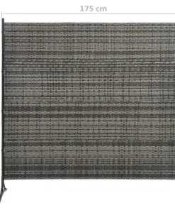 vidaXL Room Divider Poly Rattan Anthracite 175×180 cm