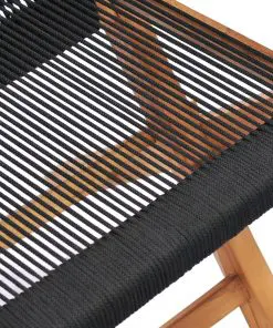 vidaXL Folding Garden Chairs 2 pcs Solid Teak Wood and Rope