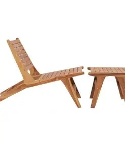 vidaXL Garden Chair with Footrest Solid Teak Wood