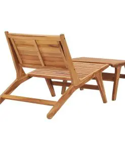 vidaXL Garden Chair with Footrest Solid Teak Wood