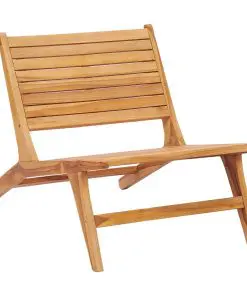 vidaXL Garden Chair with Footrest Solid Teak Wood