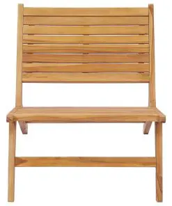 vidaXL Garden Chair with Footrest Solid Teak Wood