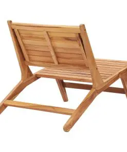 vidaXL Garden Chair with Footrest Solid Teak Wood