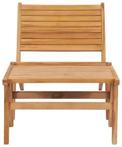 vidaXL Garden Chair with Footrest Solid Teak Wood