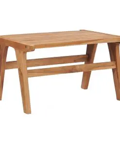 vidaXL Garden Chair with Footrest Solid Teak Wood