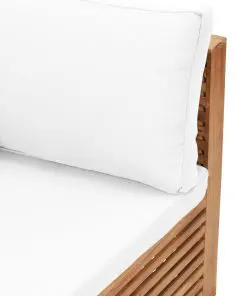 vidaXL Garden Corner Sofa with Cream Cushion Solid Teak Wood