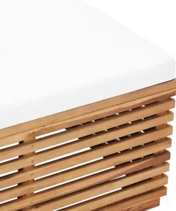 vidaXL Garden Footrest with Cream Cushion Solid Teak Wood
