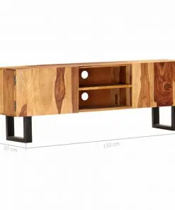 vidaXL TV Cabinet 130x30x47 cm Solid Acacia Wood