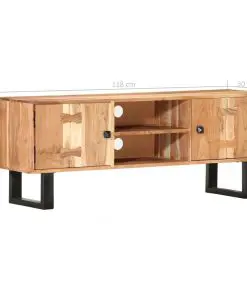 vidaXL TV Cabinet 118x30x45 cm Solid Acacia Wood