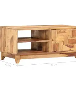 vidaXL TV Cabinet 90x45x40 cm Solid Sheesham Wood