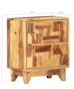 vidaXL Bedside Cabinet 40x30x50 cm Solid Sheesham Wood
