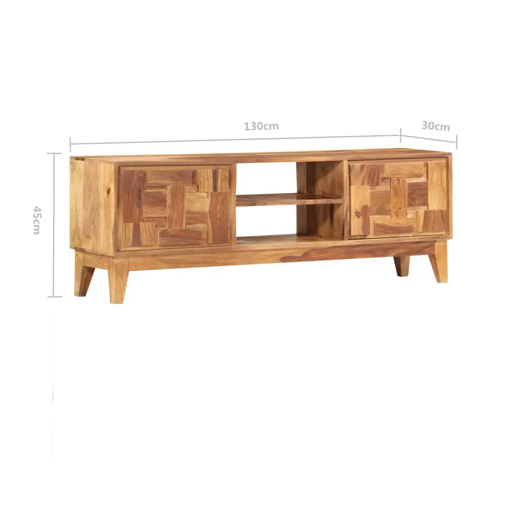 vidaXL TV Cabinet 130x30x45 cm Solid Sheesham Wood