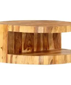 vidaXL Round Coffee Table 65×30 cm Solid Sheesham Wood