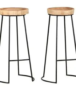 vidaXL Bar Stools 2 pcs Solid Acacia Wood