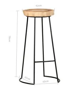 vidaXL Bar Stools 2 pcs Solid Acacia Wood