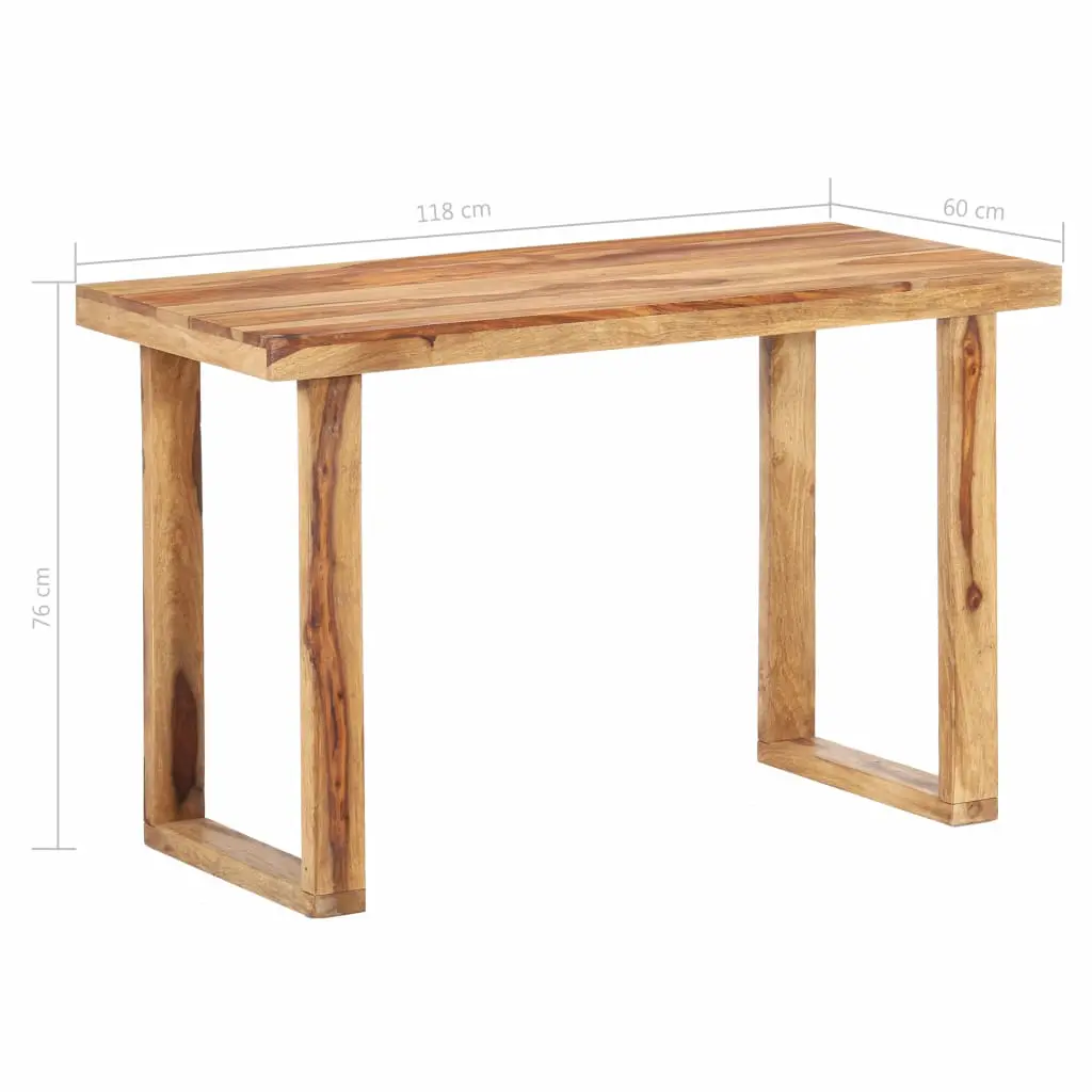 vidaXL Dining Table 118x60x76 cm Solid Sheesham Wood